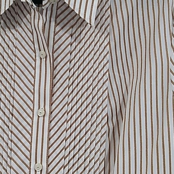 EXPRESS Womens Black Lace and Cream Semi Sheer Blouse Size - Picture 3 of 9